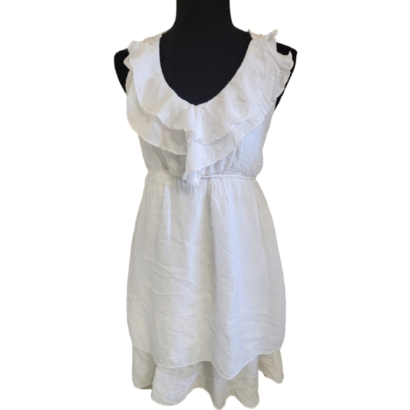 Rachael & Chloe Dresses & Skirts - RACHAEL & CHLOE ruffled two layer sleeveless cotton mini dress sundress white M